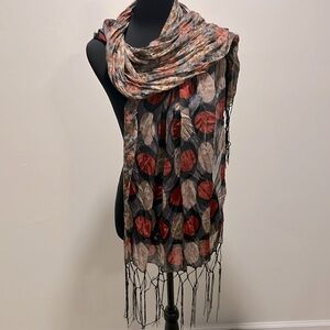 Fun fall colored two sided scarf